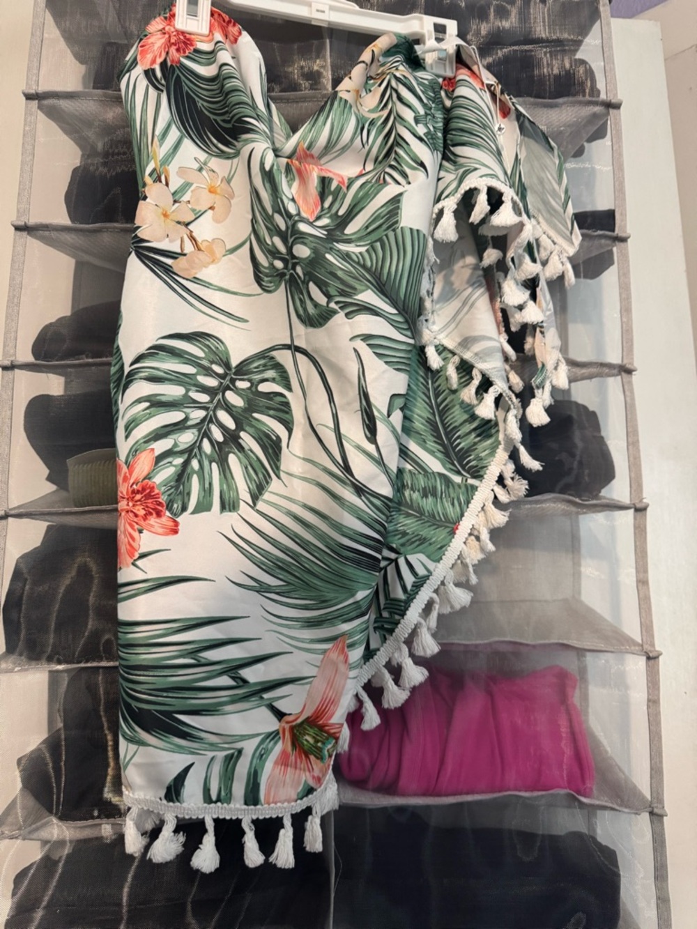 Cupshe Tropical Leaf Tassel Beach Sarong Cover-Up